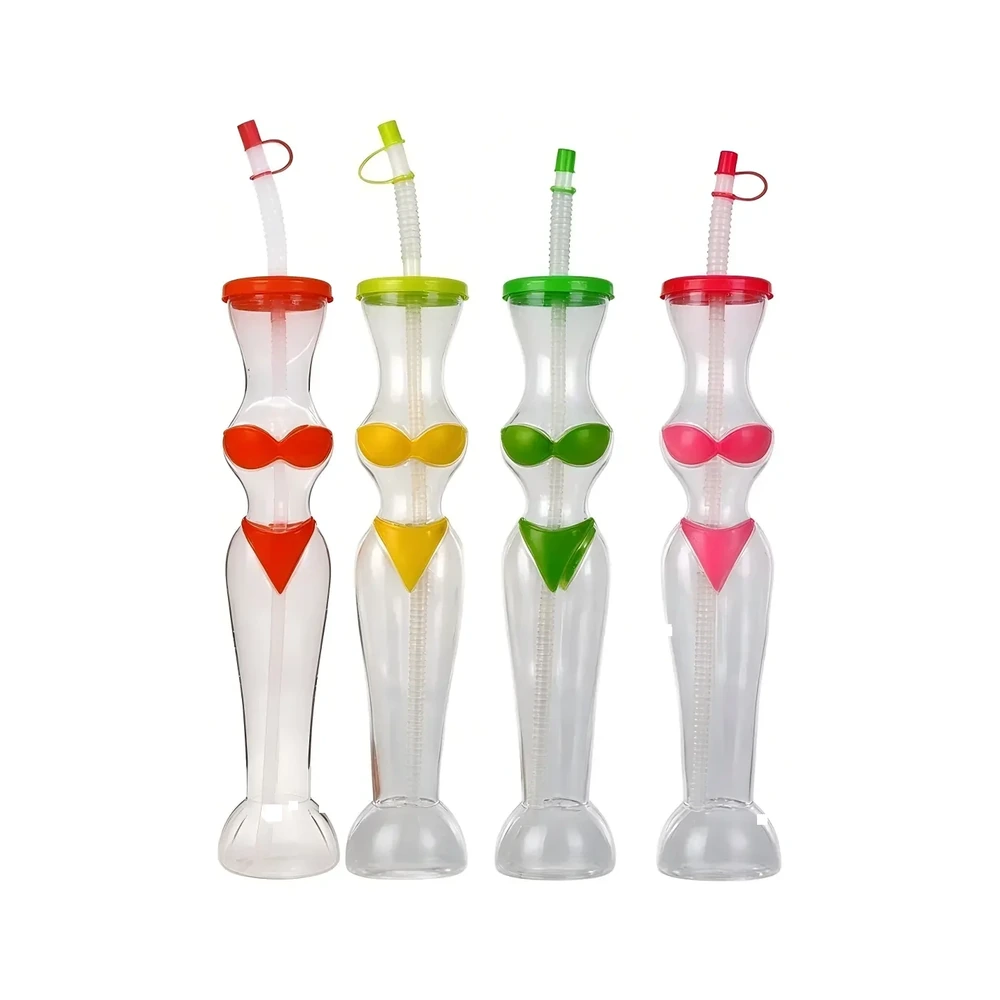 Bikini Cup Colorful 450 ml — 450 ml PET straw cup