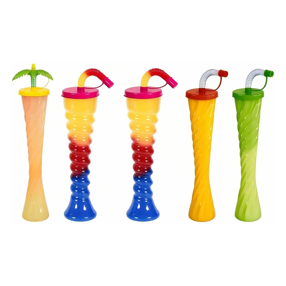 Screw Thread Cup Colorful — 350 ml PET straw cup