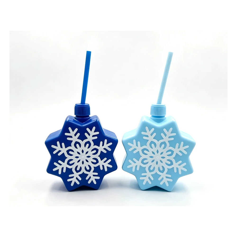 Snowflake Ball Cup Pair 500 ml Bottle — 500 ml PET straw cup