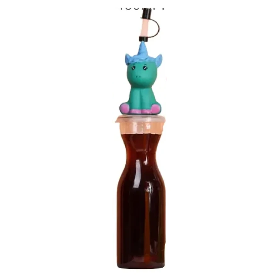 Teal Dragon Topper 450 ml Bottle — 450 ml PET straw cup
