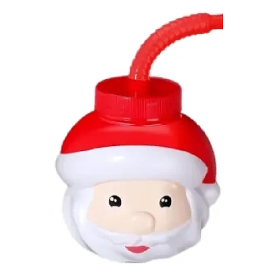 Santa Head Ball Cup — 500 ml PET straw cup