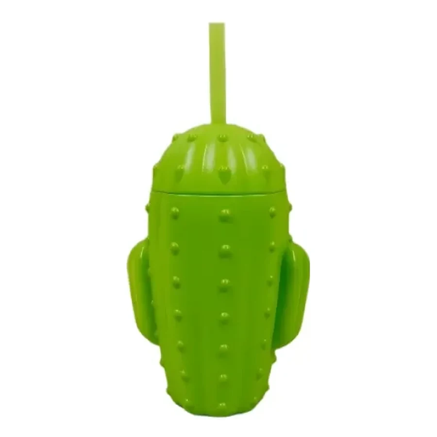 Lime and Red Animal Face and Ball Cup — 500–1,000 ml PP straw cup