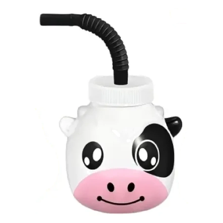 Yellow and Red Animal Face and Ball Cup — Style 03 — 500–1,000 ml PP straw cup