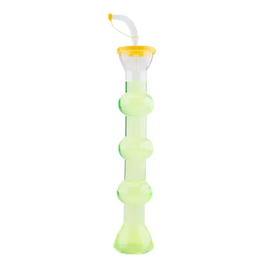 Yellow and Red Bottle and Long Twist Cup — 350–600 ml PET straw cup
