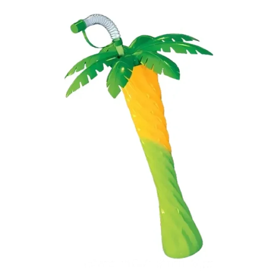 Yellow and Green Bottle and Long Twist Cup — 350–600 ml PET straw cup