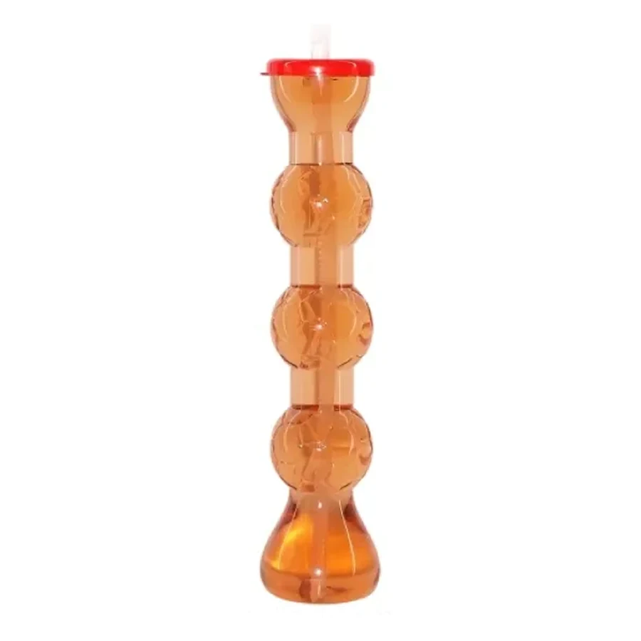 Orange and Pink Bottle and Long Twist Cup — 350–600 ml PET straw cup
