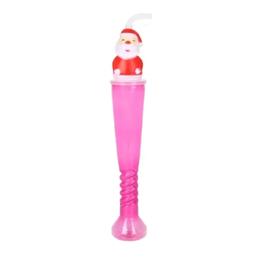 Pink and Orange Cartoon Topper Long-Stem Cup — 350–450 ml PET straw cup