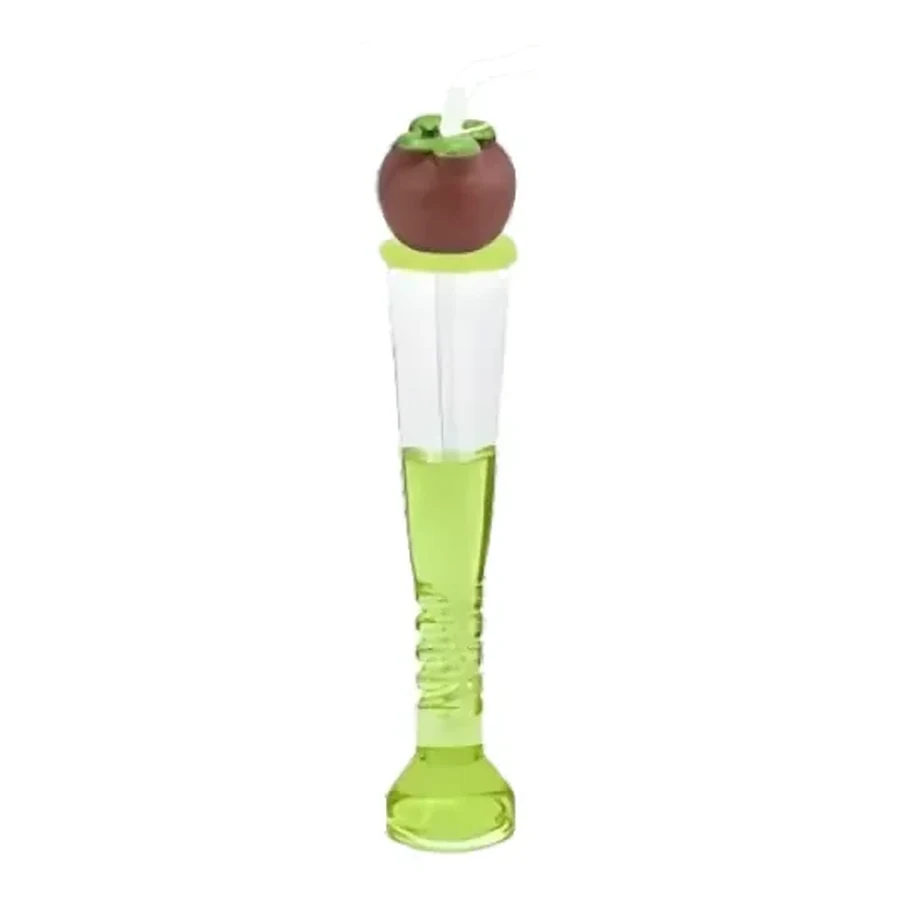 Lime and Red Cartoon Topper Long-Stem Cup — 350–450 ml PET straw cup