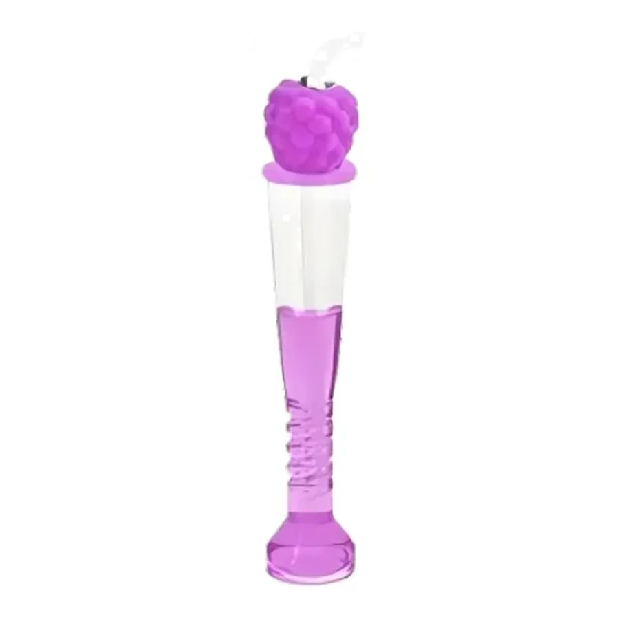 Magenta and Yellow Cartoon Topper Long-Stem Cup — 350–450 ml PET straw cup