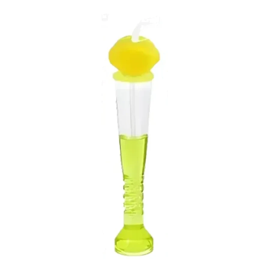 Lime and Magenta Cartoon Topper Long-Stem Cup — 350–450 ml PET straw cup