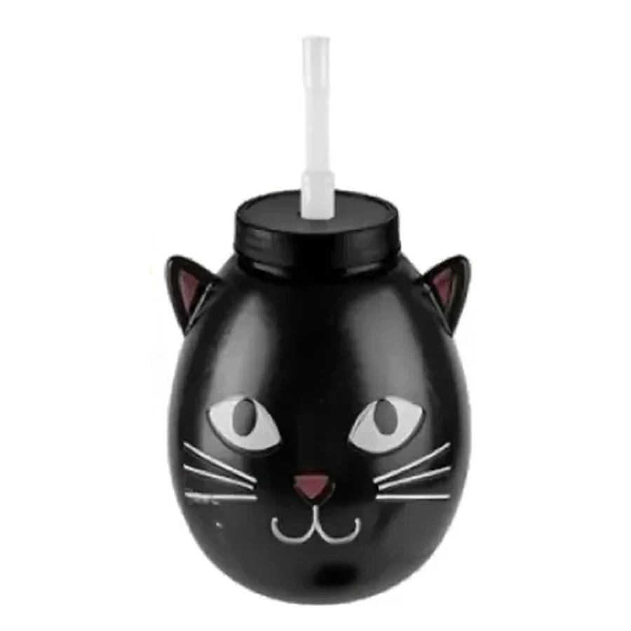 Pearl White Halloween Monster Head Cup — Style 03 — 500–700 ml PP straw cup