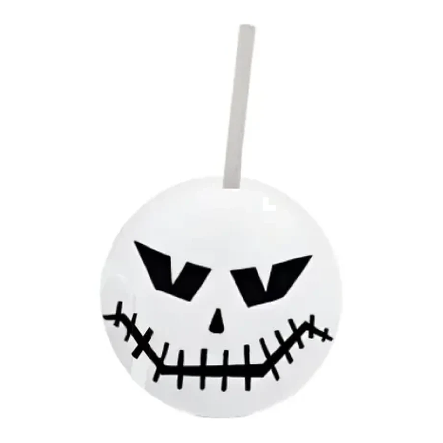 Pearl White Halloween Pumpkin and Ghost Cup — Style 02 — 500–700 ml PP straw cup