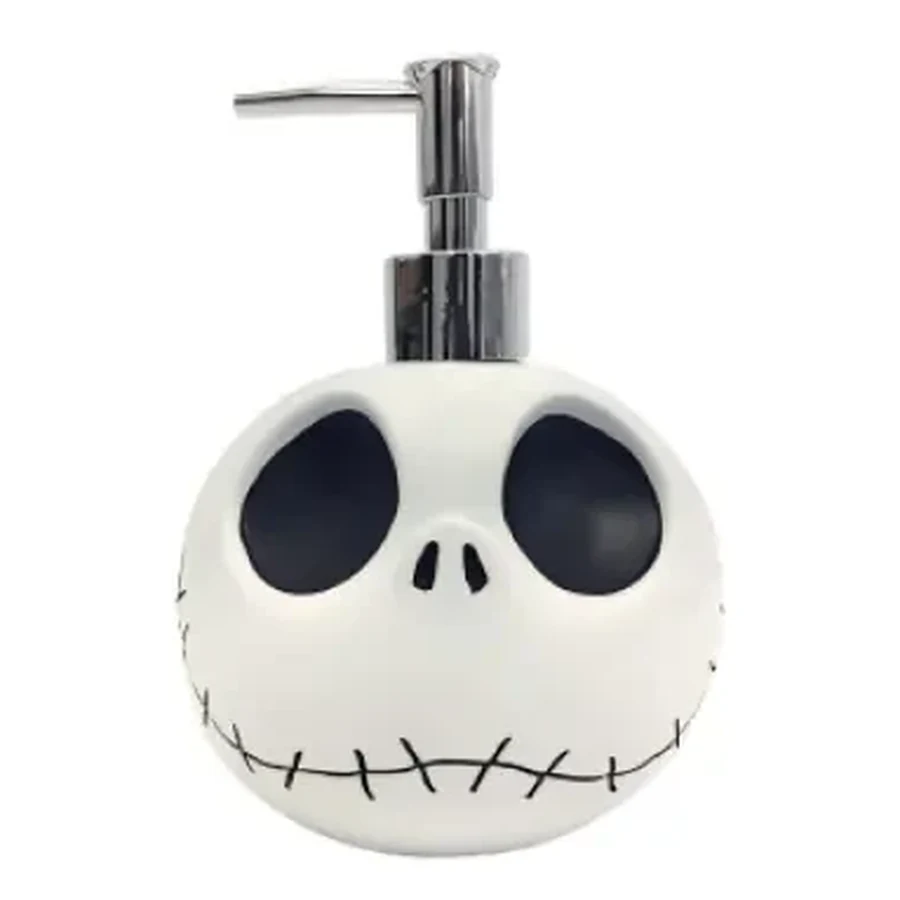 Pearl White Metallic Ghost and Skull Cup — Style 02 — 500–600 ml PET straw cup