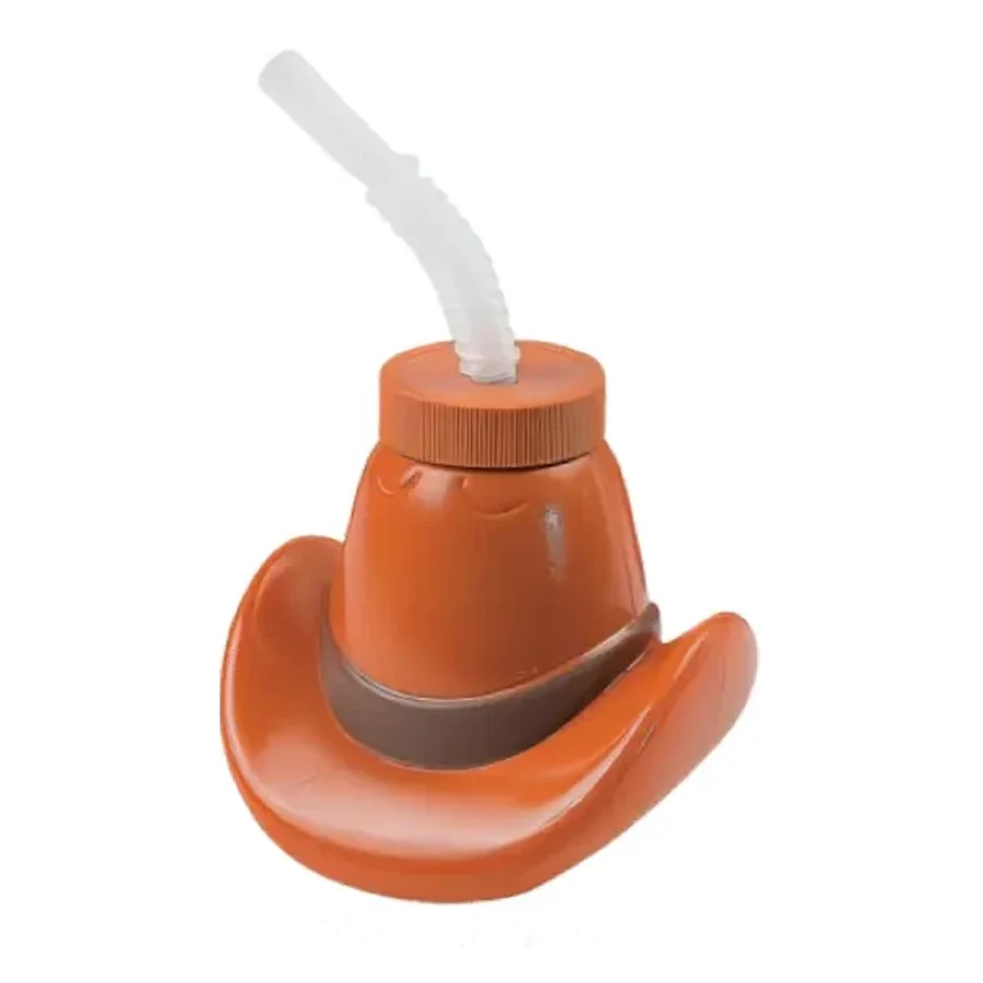 Orange and Pink Object-Shaped Novelty Cup — 500 ml PP straw cup