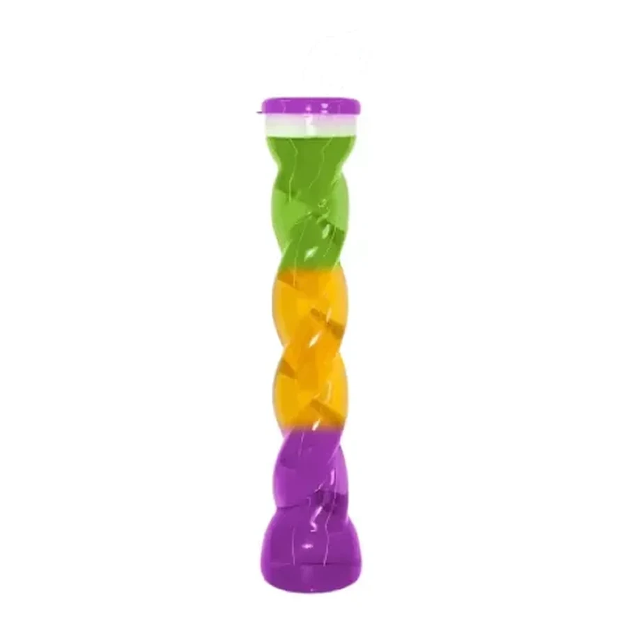 Magenta and Yellow Colour-Block Twist Cup — 350–450 ml PET straw cup