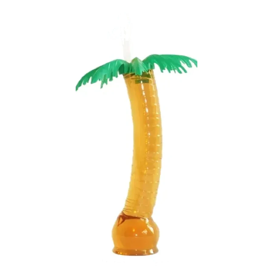 Orange and Green Colour-Block Twist Cup — 350–450 ml PET straw cup